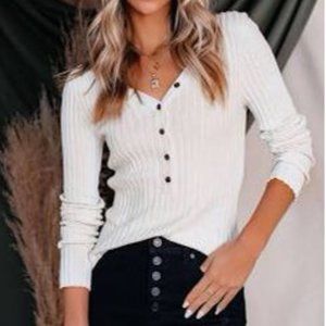 Slim-Fit Rib-Knit Long-Sleeve